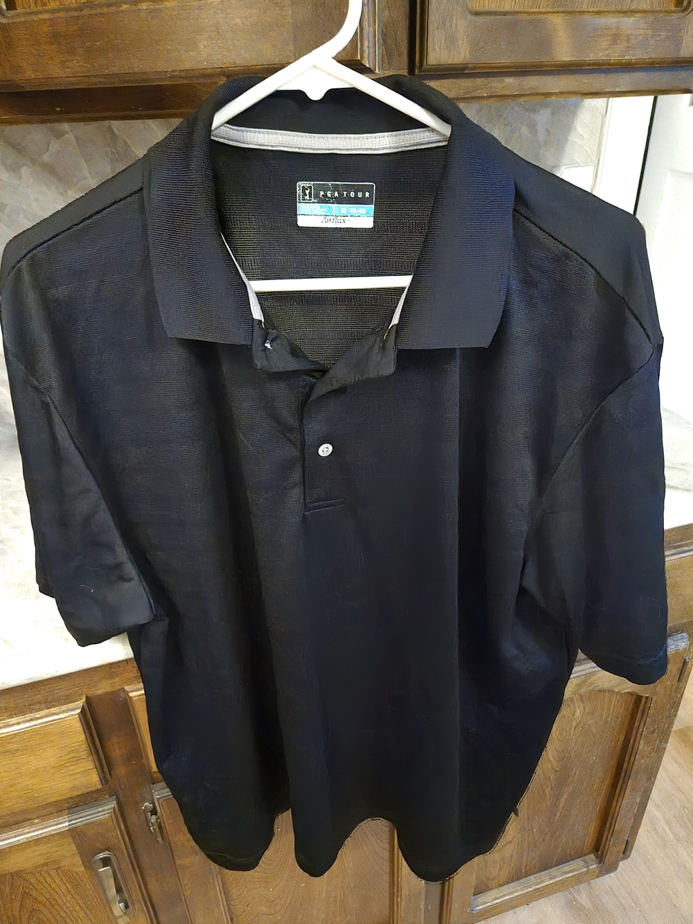 PGA Tour Black Men's Polo Shirt